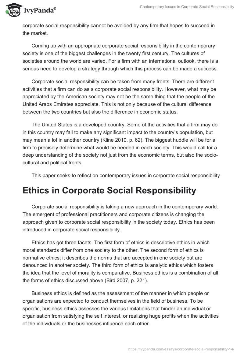 Contemporary Issues in Corporate Social Responsibility. Page 2