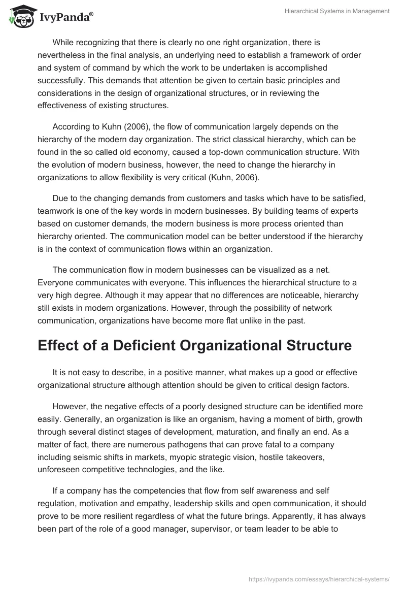 Hierarchical Systems in Management. Page 4