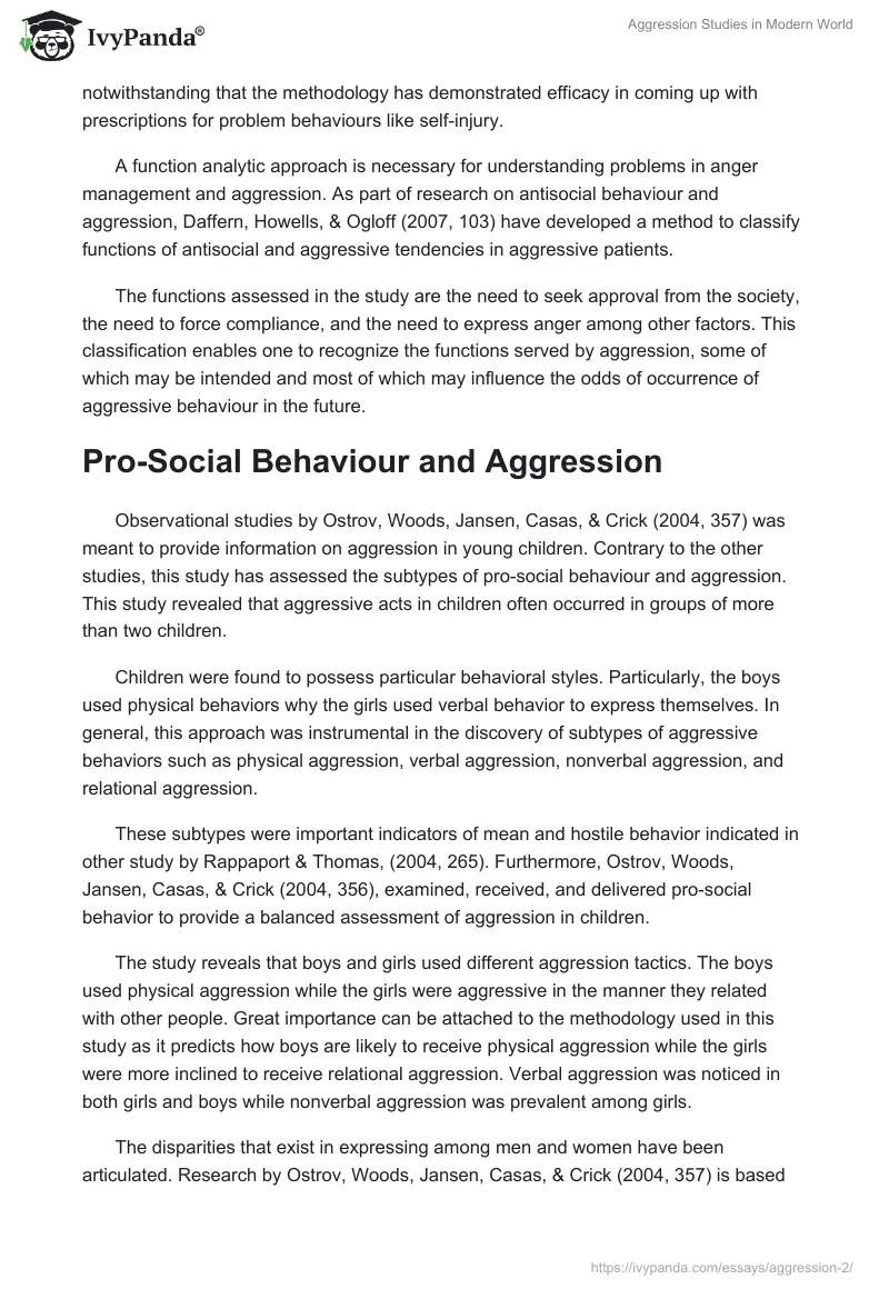 Aggression Studies in Modern World. Page 4