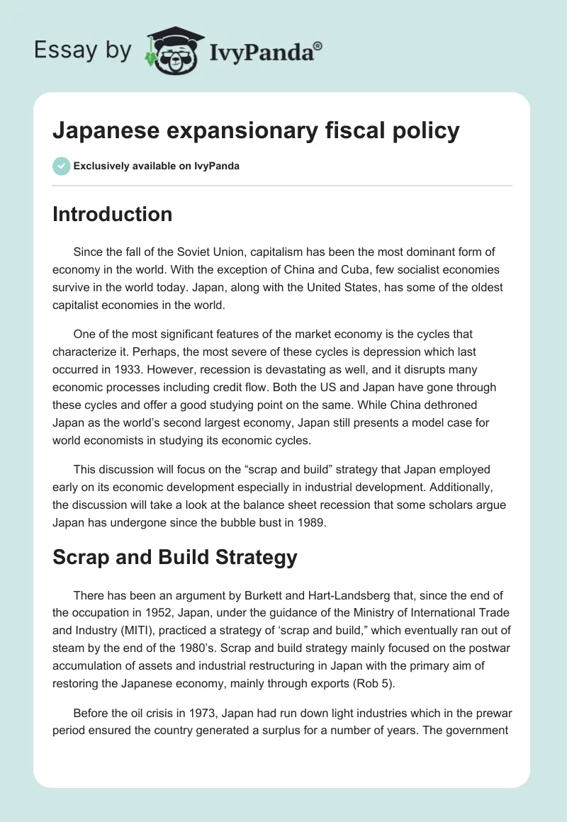 Japanese expansionary fiscal policy. Page 1
