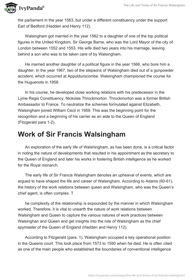 The Life and Times of Sir Francis Walsingham. Page 3