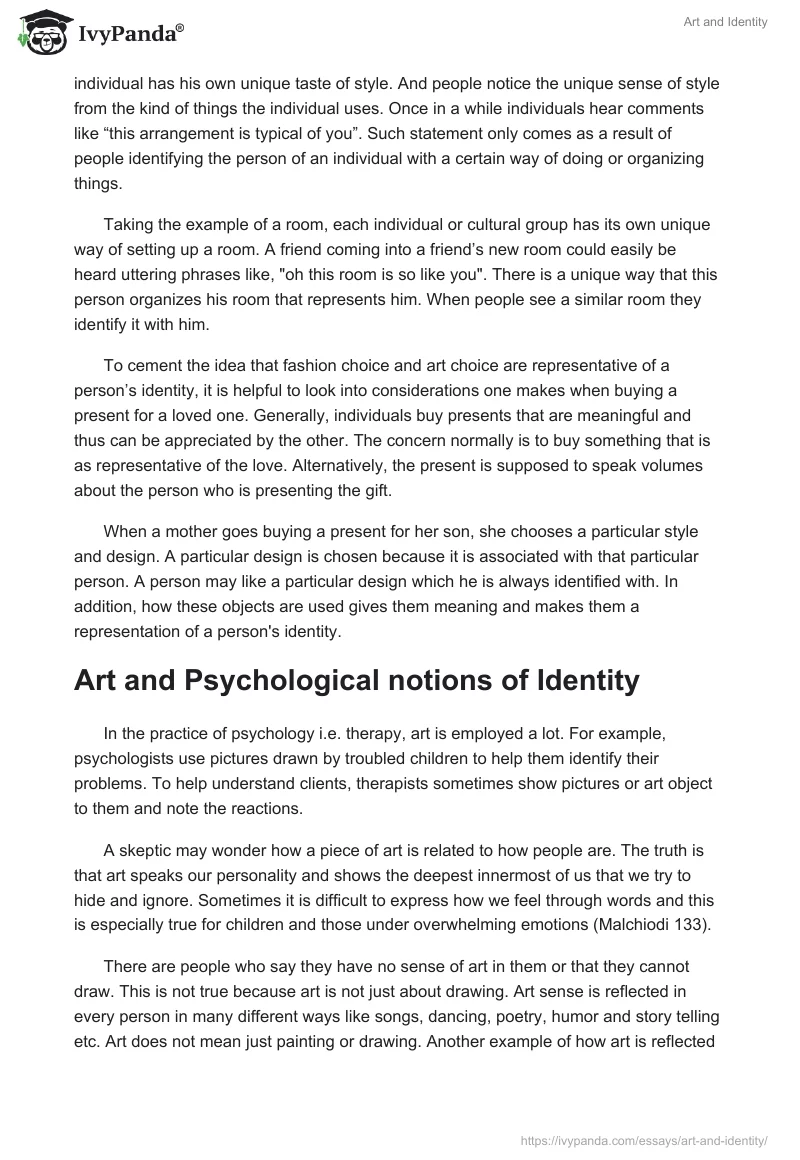 Art and Identity. Page 3