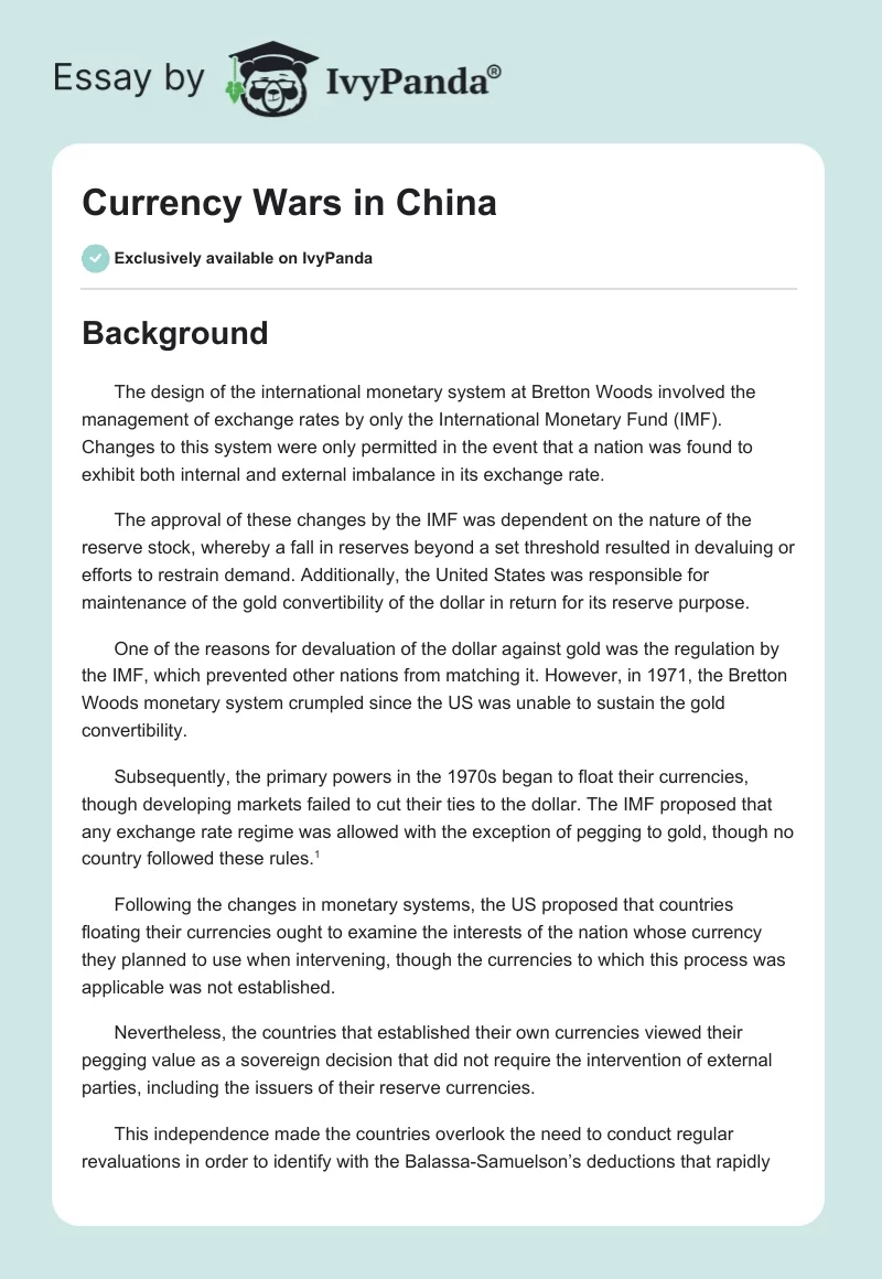 Currency Wars in China. Page 1
