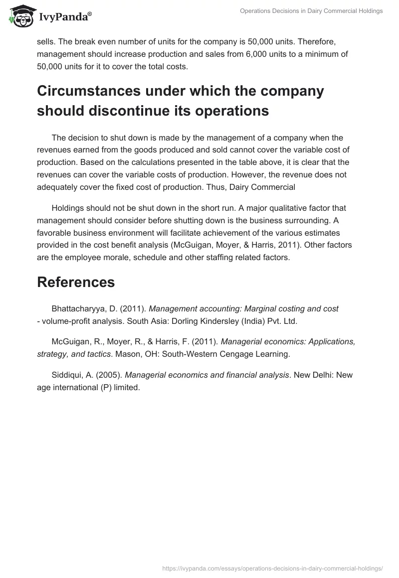 Operations Decisions in Dairy Commercial Holdings. Page 4