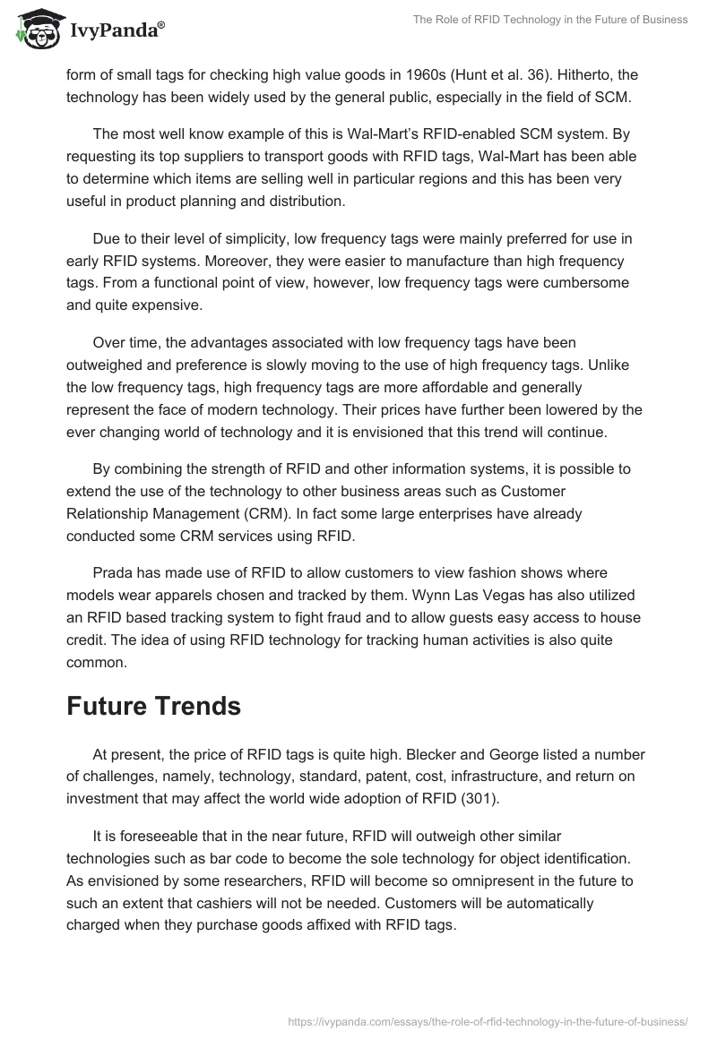 The Role of RFID Technology in the Future of Business. Page 3