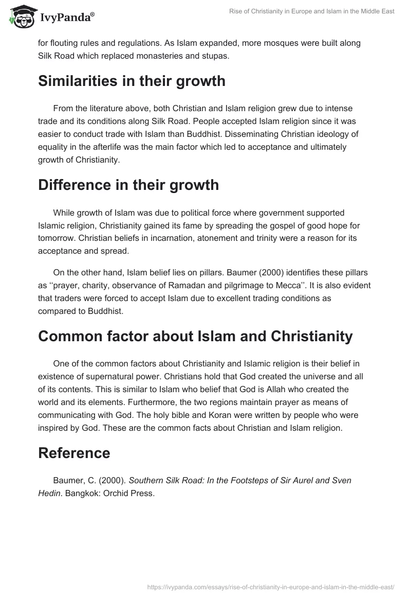 Rise of Christianity in Europe and Islam in the Middle East. Page 2