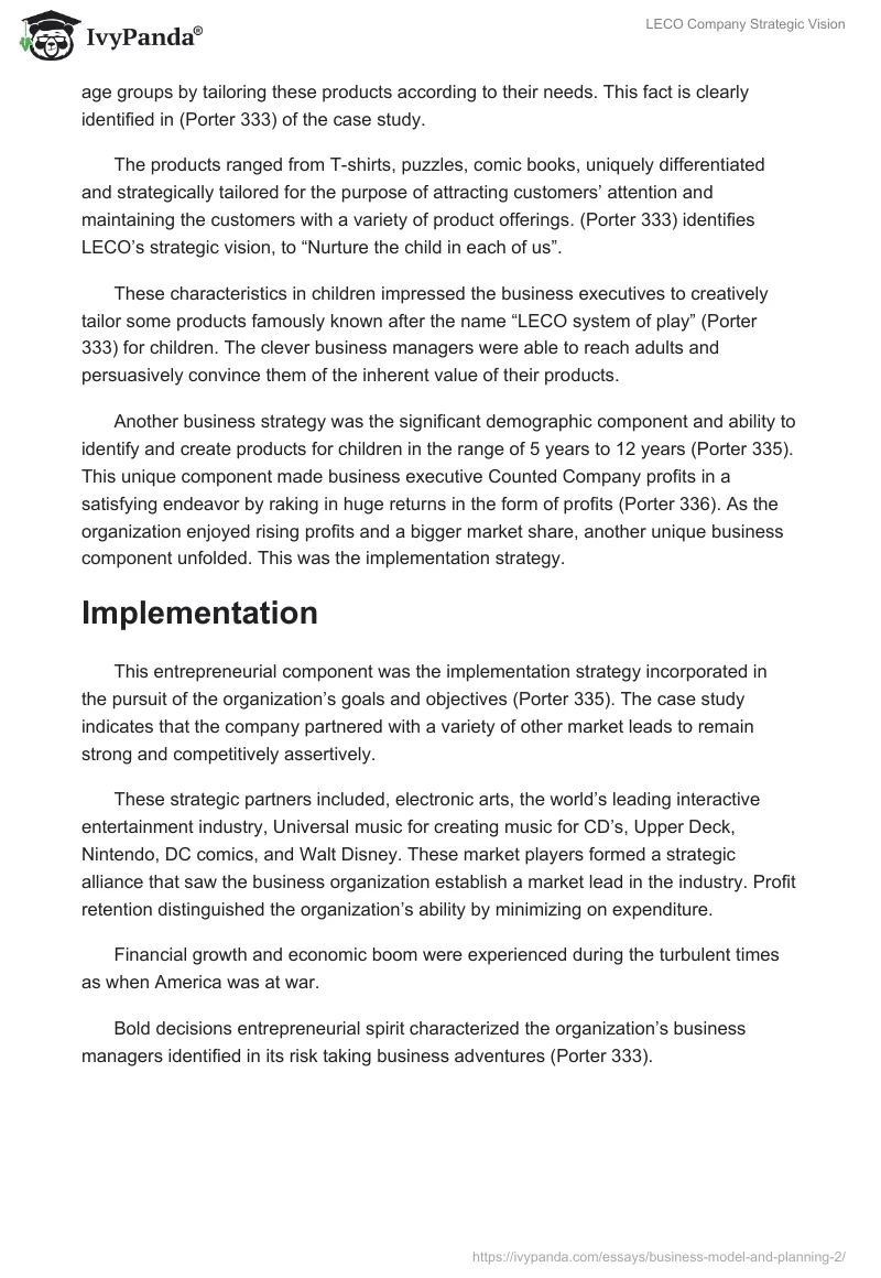 LECO Company Strategic Vision. Page 2