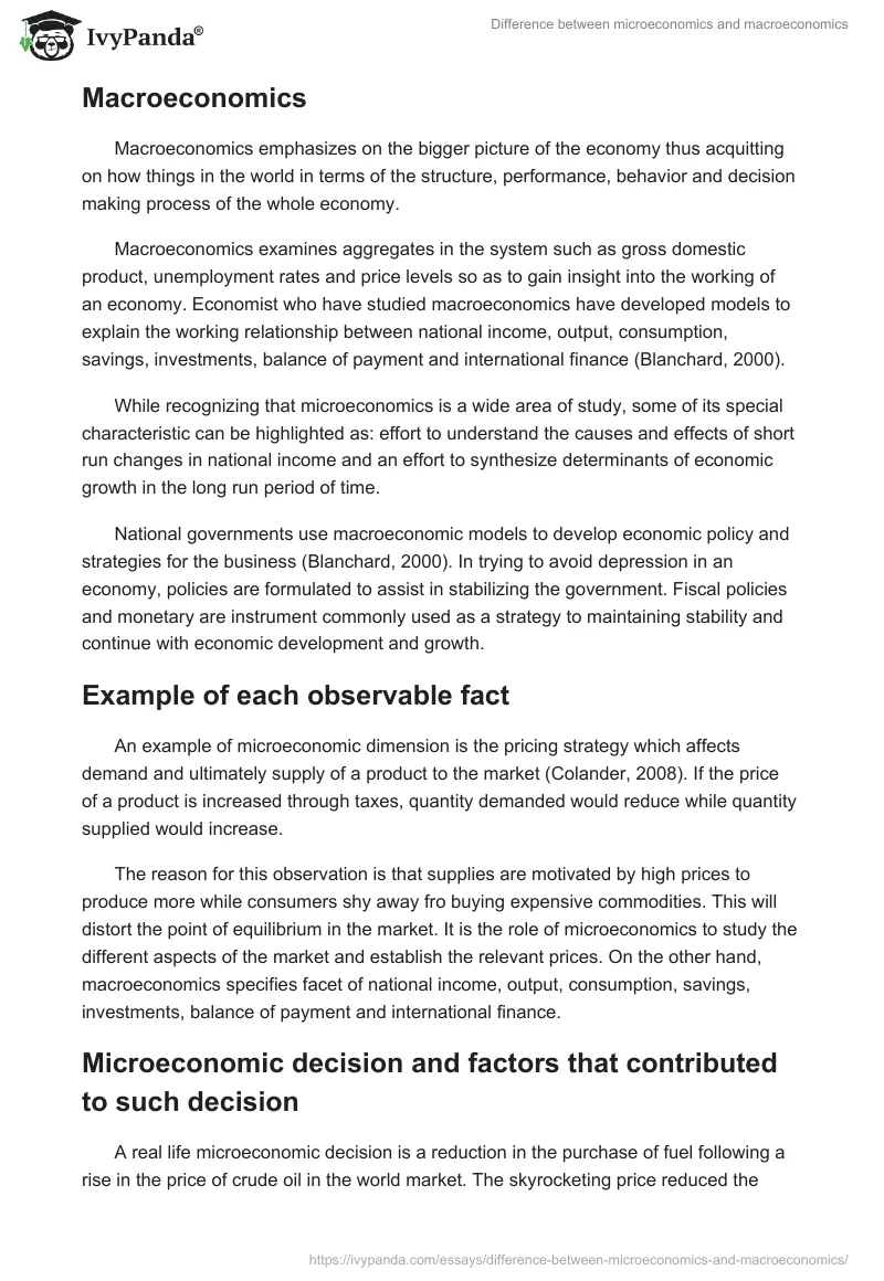 Difference between microeconomics and macroeconomics. Page 2