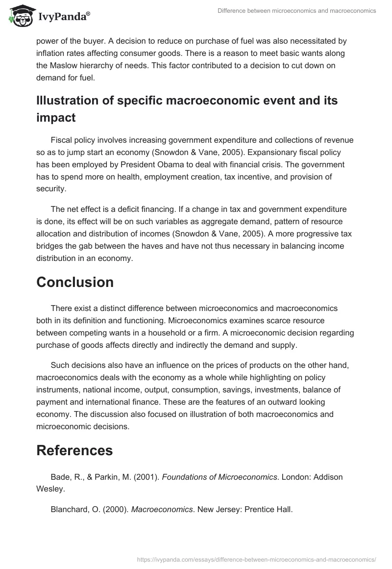 Difference between microeconomics and macroeconomics. Page 3