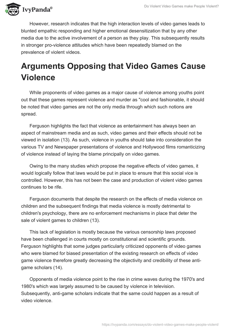 Do Violent Video Games make People Violent?. Page 3