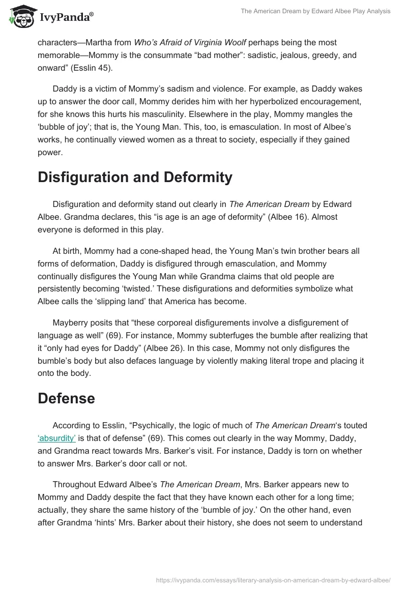 The American Dream by Edward Albee Play Analysis. Page 3