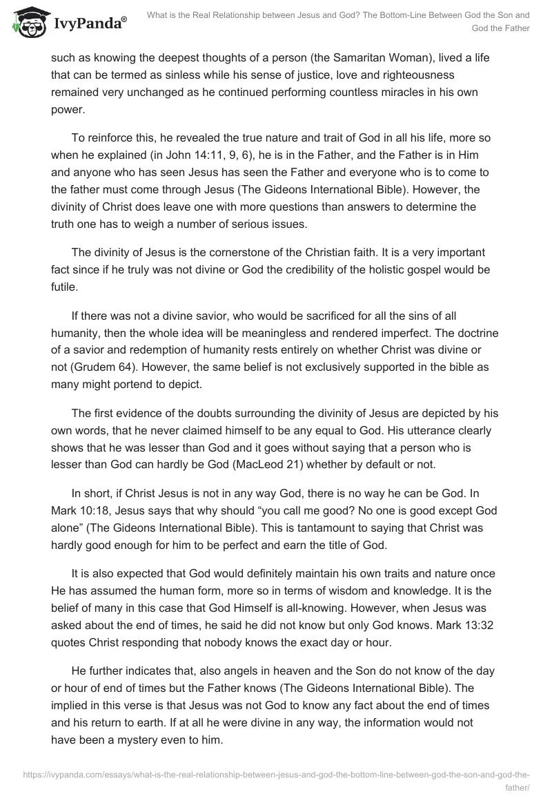 What is the Real Relationship between Jesus and God? The Bottom-Line Between God the Son and God the Father. Page 5