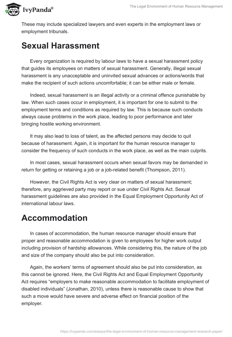The Legal Environment of Human Resource Management. Page 4