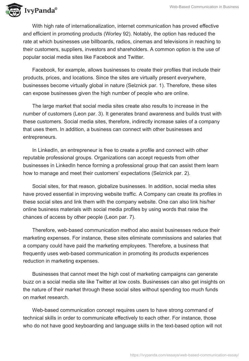 Web-Based Communication in Business. Page 3