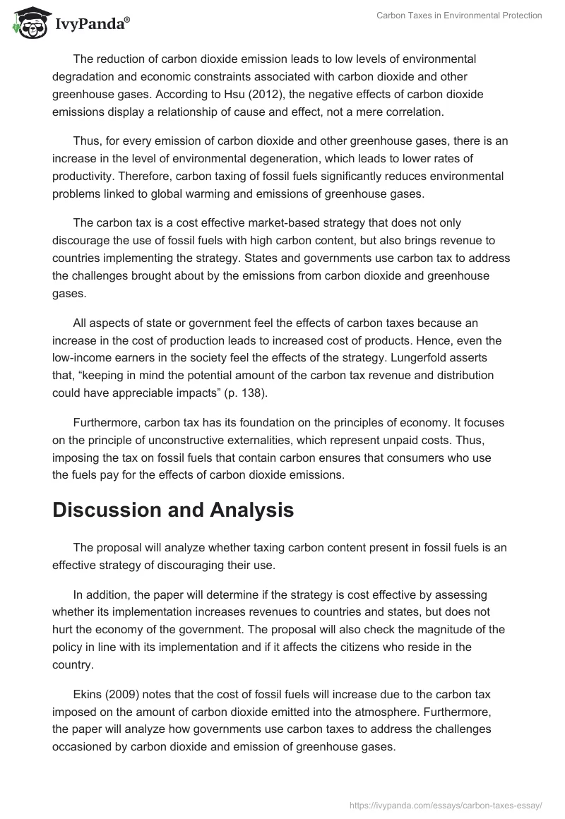 Carbon Taxes in Environmental Protection. Page 3