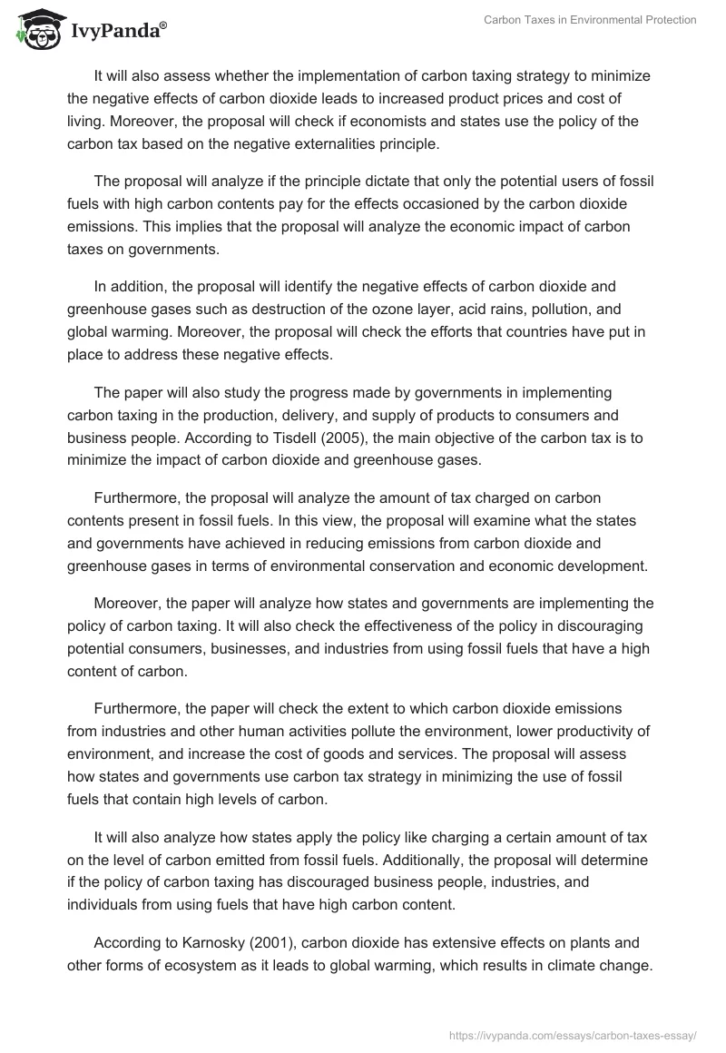 Carbon Taxes in Environmental Protection. Page 4