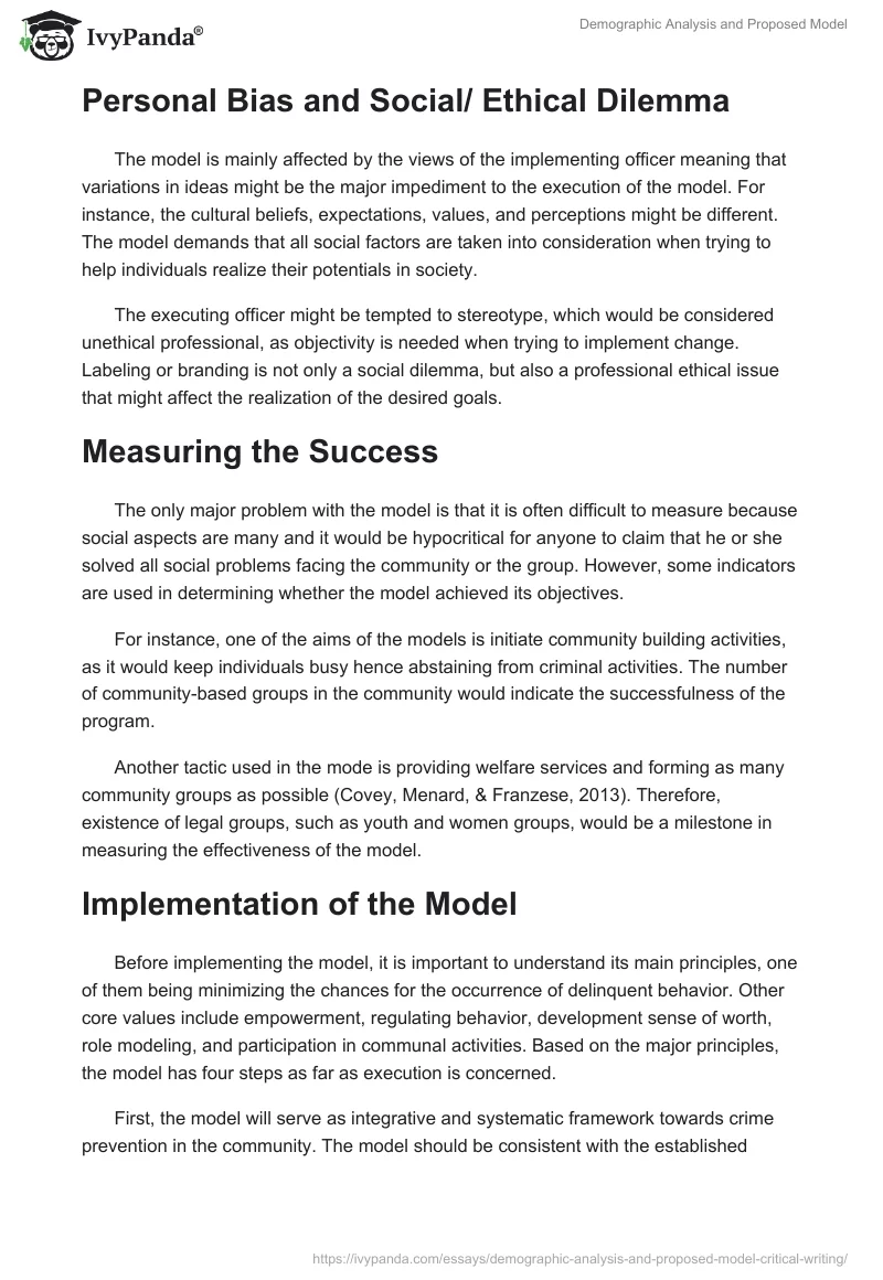 Demographic Analysis and Proposed Model. Page 4