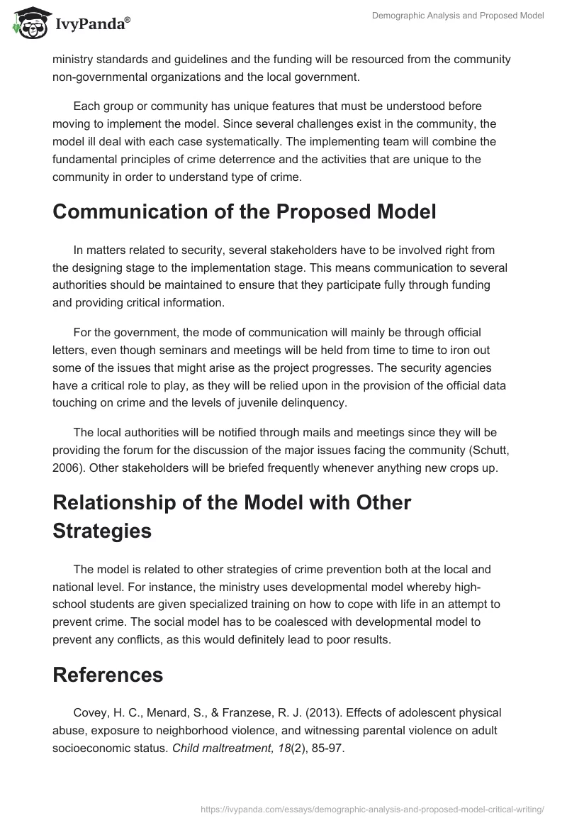 Demographic Analysis and Proposed Model. Page 5