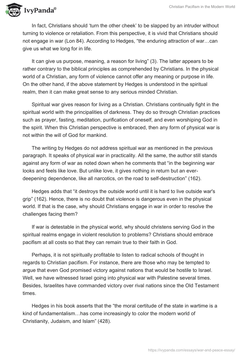 Christian Pacifism in the Modern World. Page 2