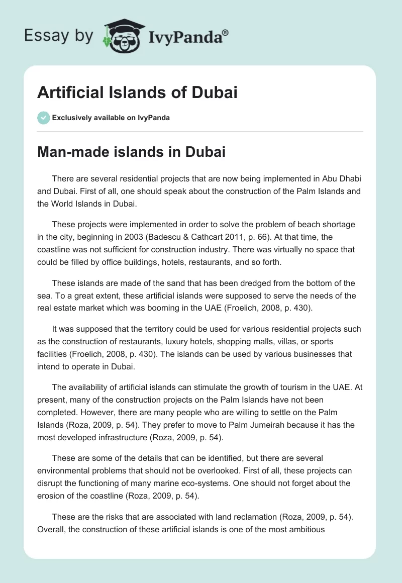 Artificial Islands of Dubai. Page 1