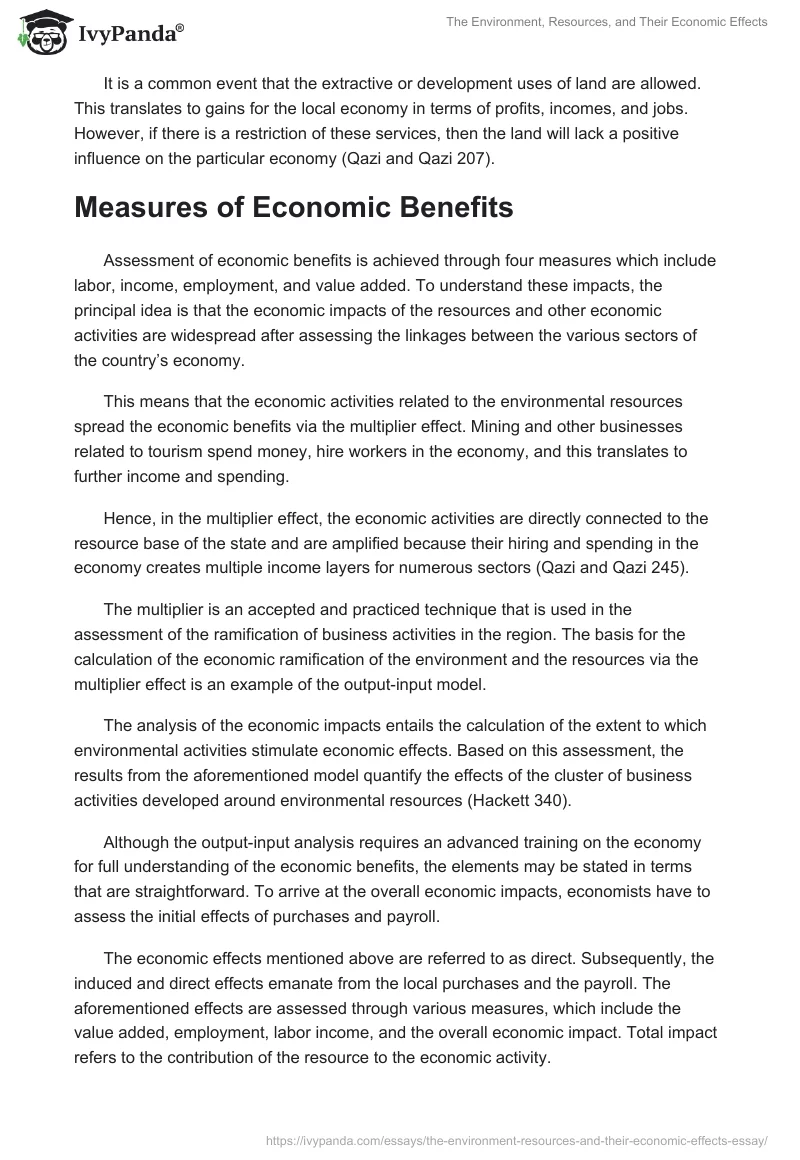 The Environment, Resources, and Their Economic Effects. Page 3