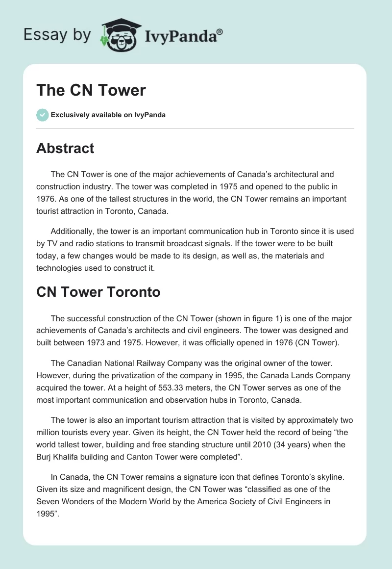 The CN Tower. Page 1