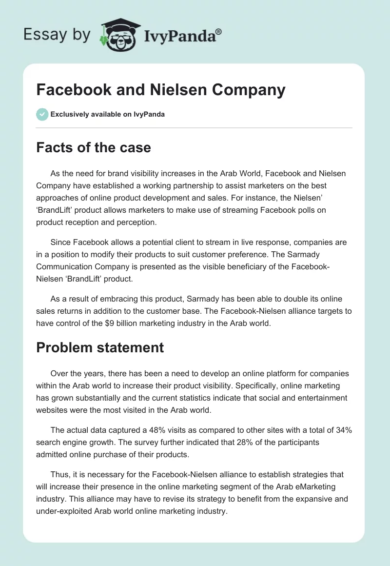 Facebook and Nielsen Company. Page 1