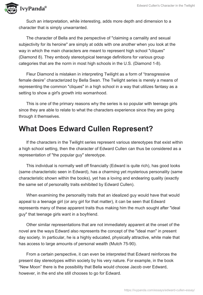 Edward Cullen's Character in the "Twilight". Page 2