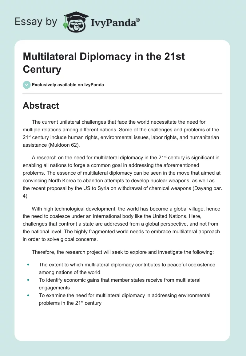 Multilateral Diplomacy in the 21st Century. Page 1