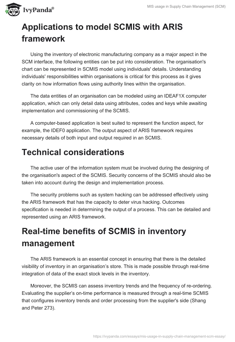 MIS usage in Supply Chain Management (SCM). Page 4