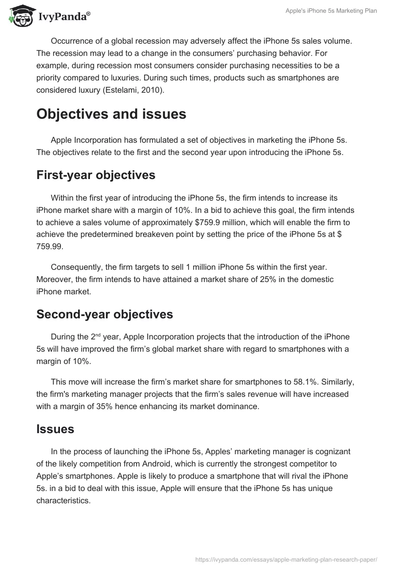 Apple's iPhone 5s Marketing Plan. Page 5