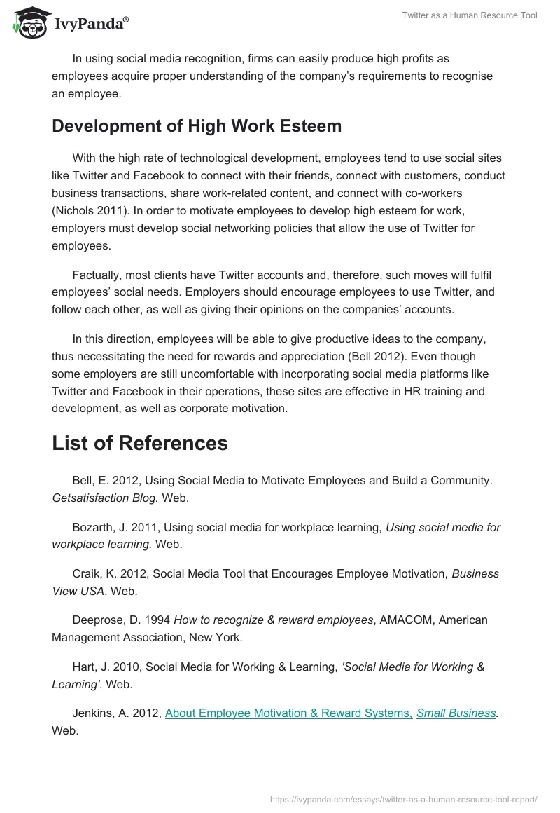 Twitter as a Human Resource Tool. Page 4