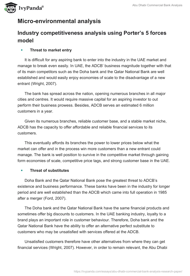 Abu Dhabi Commercial Bank Analysis. Page 4