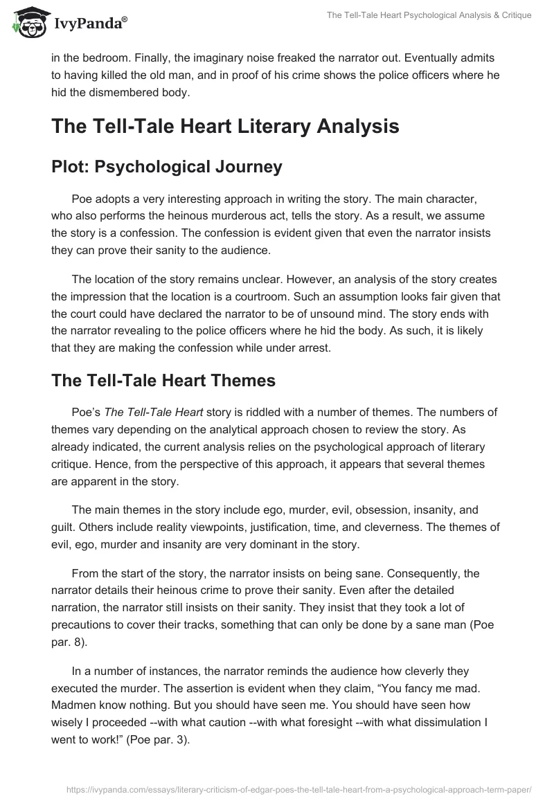 The Tell-Tale Heart Psychological Analysis & Critique. Page 3