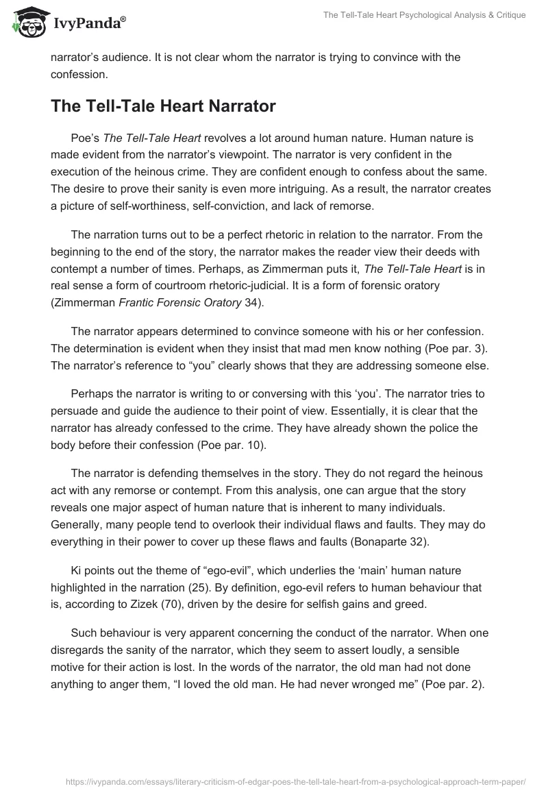The Tell-Tale Heart Psychological Analysis & Critique. Page 5