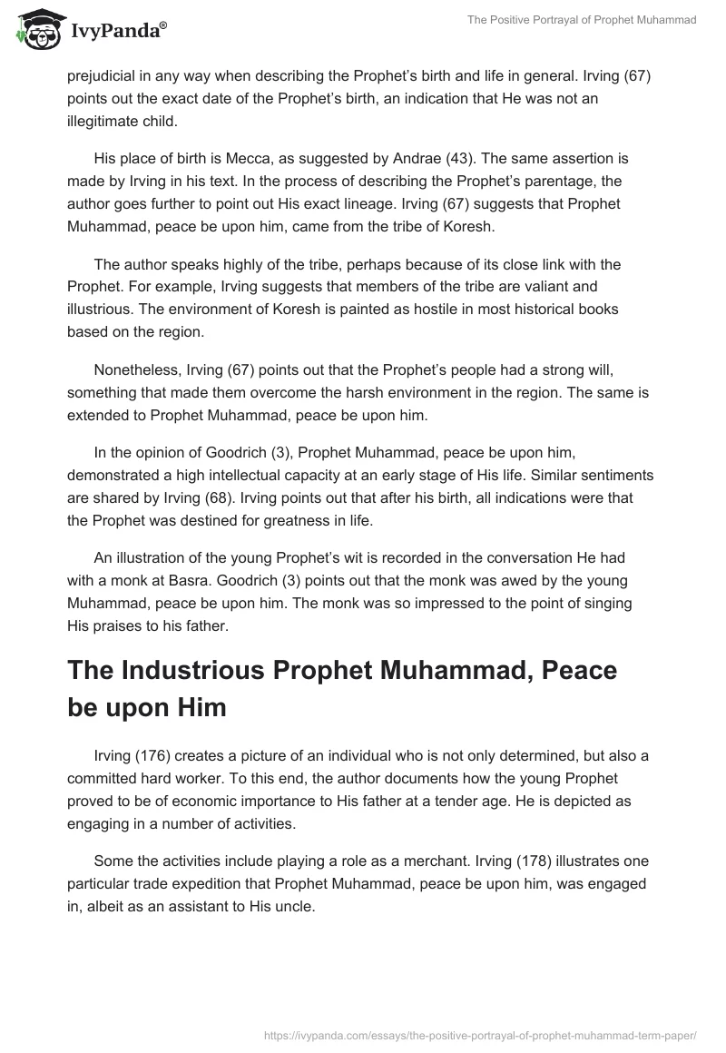 The Positive Portrayal of Prophet Muhammad. Page 3