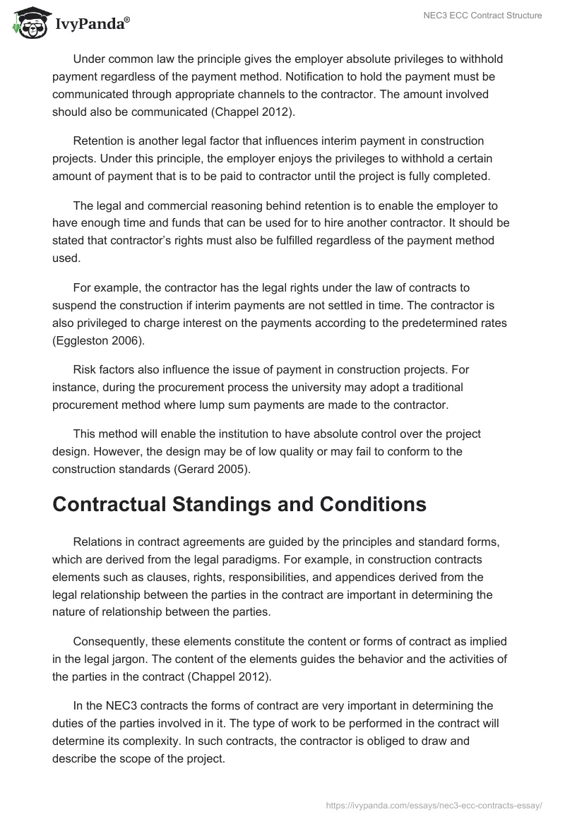 NEC3 ECC Contract Structure. Page 4