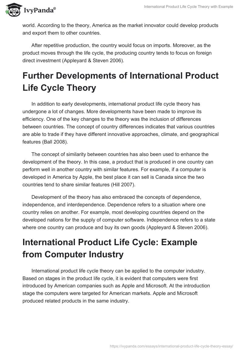 International Product Life Cycle Theory with Example. Page 2