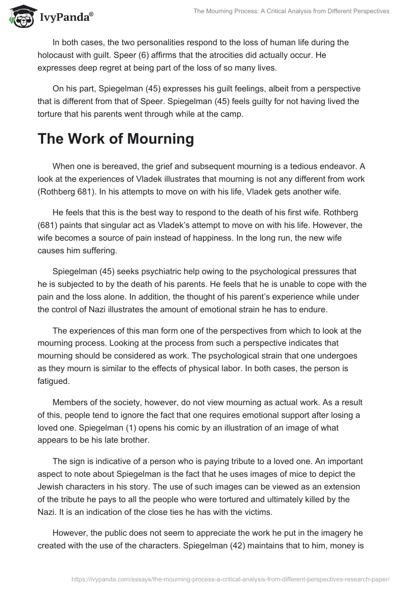 The Mourning Process: A Critical Analysis from Different Perspectives. Page 4