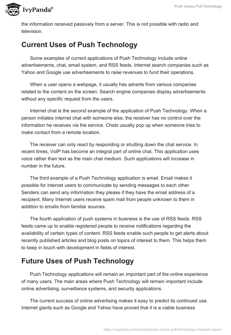 Push Versus Pull Technology. Page 2