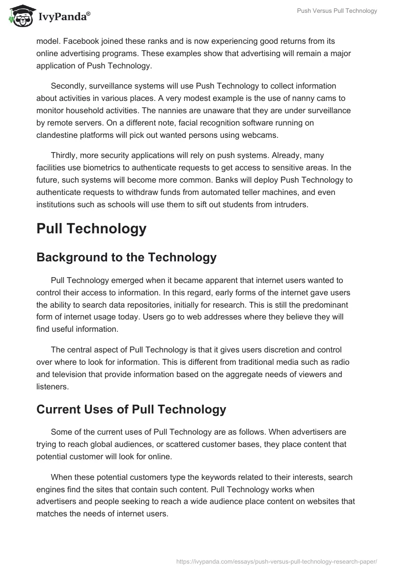 Push Versus Pull Technology. Page 3