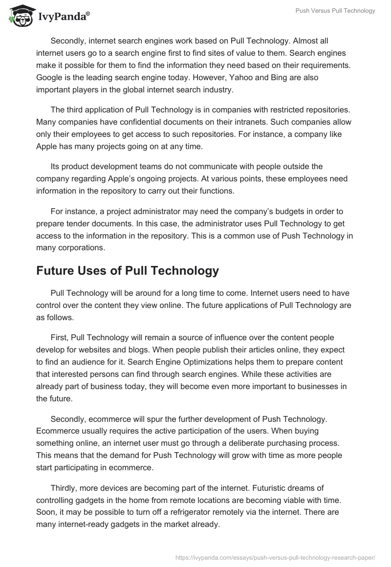 Push Versus Pull Technology. Page 4
