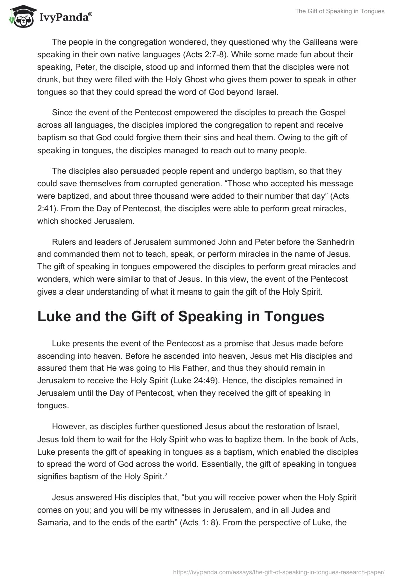 The Gift of Speaking in Tongues. Page 2