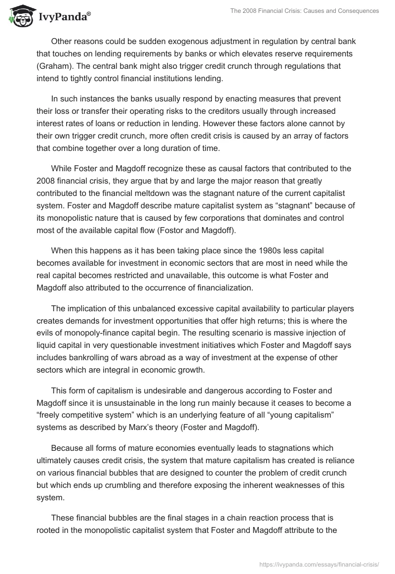 The 2008 Financial Crisis: Causes and Consequences. Page 2