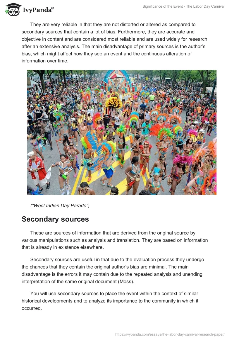 Significance of the Event - The Labor Day Carnival. Page 5