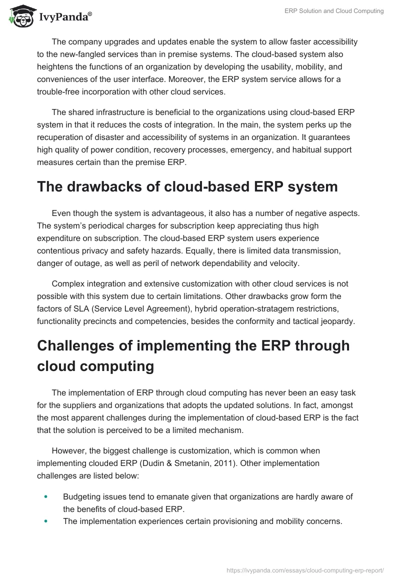 ERP Solution and Cloud Computing. Page 5
