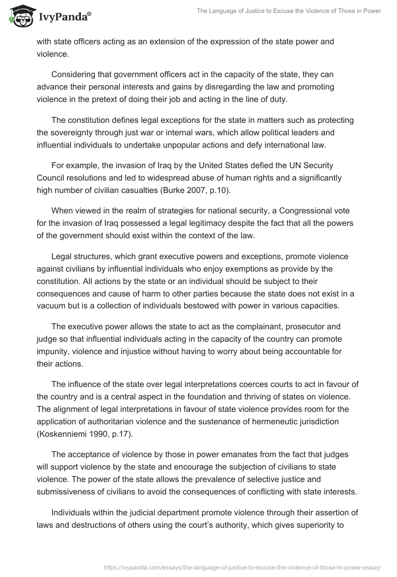 The Language of Justice to Excuse the Violence of Those in Power. Page 2