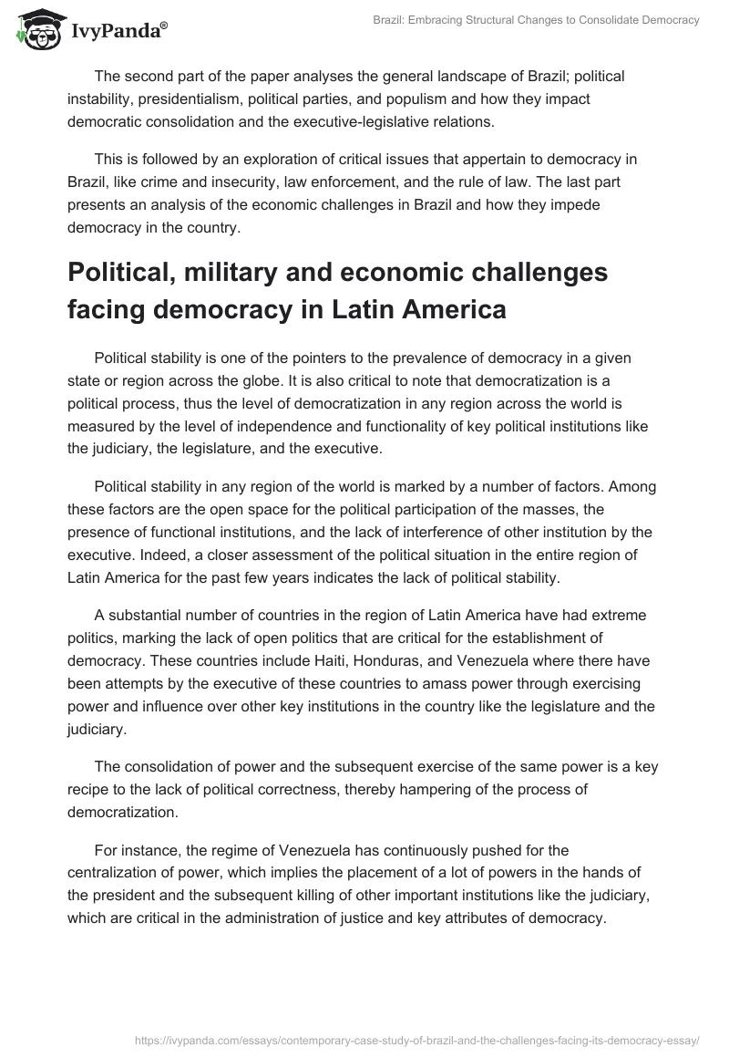 Brazil: Embracing Structural Changes to Consolidate Democracy. Page 2