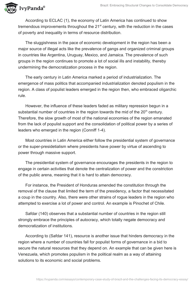 Brazil: Embracing Structural Changes to Consolidate Democracy. Page 3
