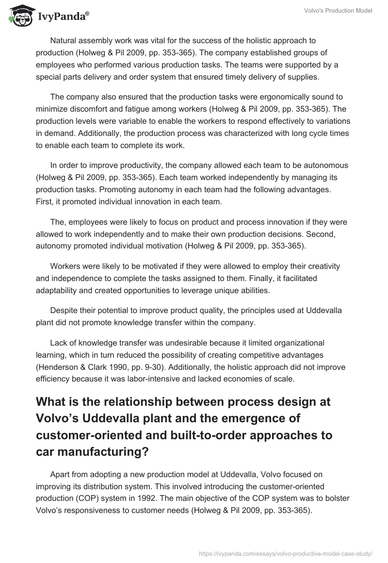 Volvo's Production Model. Page 2